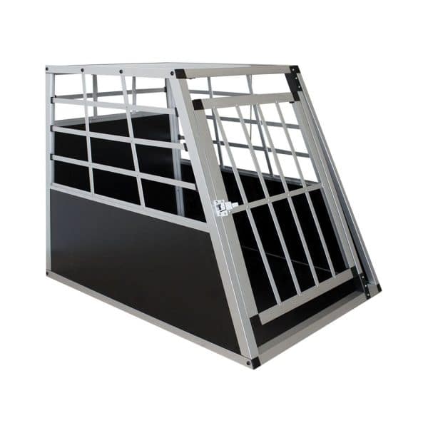 Juskys Alu Hundetransportbox L - 91×65×69 cm verschließbar & pflegeleicht - Hundebox für Hunde