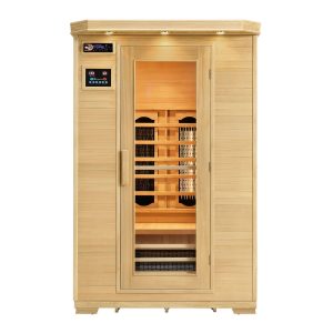 Artsauna Infrarotkabine Oslo mit Triplex-Heizsystem   2 Personen   Hemlock Holz   120 x 100 cm