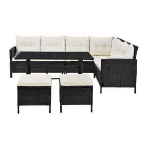 Juskys Gartenlounge Manacor schwarz - Sofa