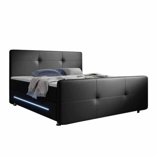 Juskys Boxspringbett Oakland 140 x 200 cm mit Federkernmatratze