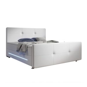 Juskys Boxspringbett Oakland 180 x 200 cm – LED Beleuchtung