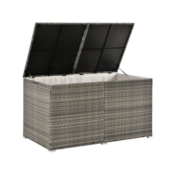 Juskys Polyrattan Auflagenbox Ikaria 950 L mit Deckel & Innenplane – Garten Kissenbox Gartenbox