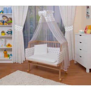 WALDIN Baby Beistellbett mit Matratze und Nestchen