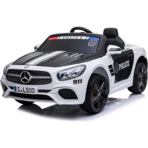 Mercedes Benz Sl500 Amg Polizei Kinder Elektro Auto Fahrzeug Mp3 Aux Usb Bt 12V... weiß