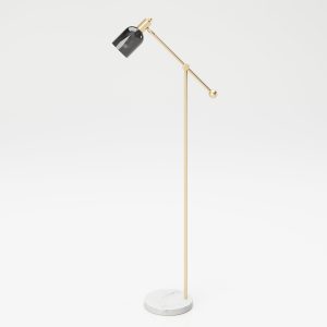 PLAYBOY - Stehlampe "AMBER" mit grauem Glasschirm