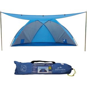 EXPLORER Strandmuschel + Dach Sonnen Schutz Strandzelt Wind UV 80 verschließbar