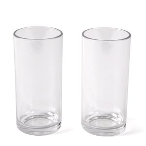 BO-CAMP 2er Set Longdrink Gläser - Polycarbonat Camping Wasser Trink Glas 300 ml