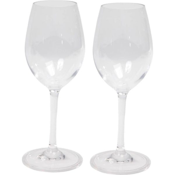 BO-CAMP Weiß-Wein Gläser 2er Set - Polycarbonat-Camping-Glas-Spülmaschinenfest