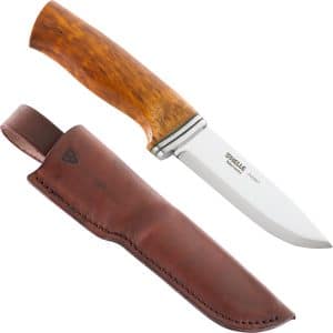 HELLE Messer Alden 76 - Gürtelmesser Outdoor Stahl Jagdmesser Scheide Birkenholz