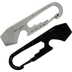 NITE IZE DoohicKey Mini Multi Tool Karabiner Messer Schrauben Schlüssel Anhänger Farbe: silber