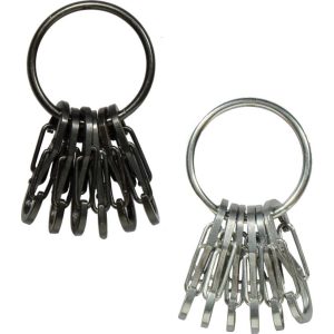 NITE IZE Key Ring Schlüssel Bund Anhänger Mini Karabiner Schnapp Haken Organizer Farbe: silber