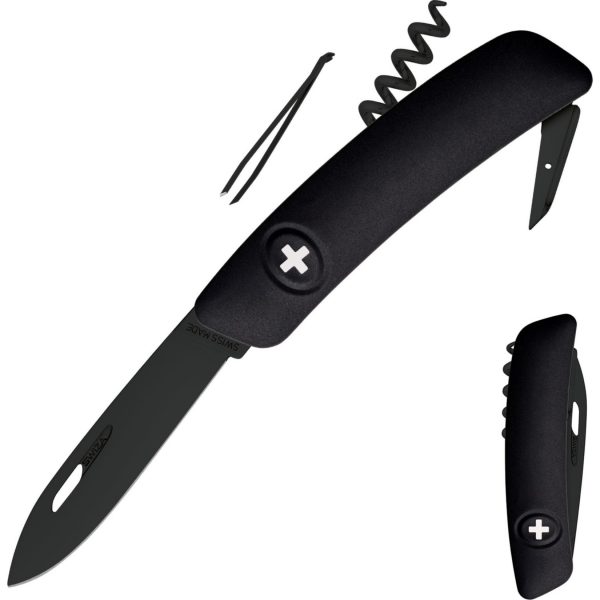 SWIZA Schweizer Messer D01 AllBlack - Taschenmesser Klappmesser 6 Funktionen