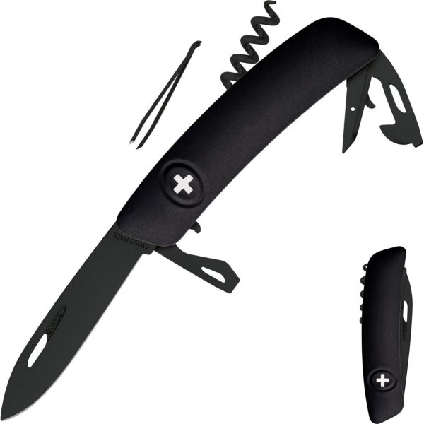 SWIZA Schweizer Messer D03 AllBlack - Taschenmesser Klappmesser 11 Funktionen