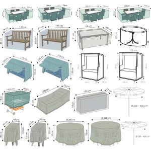 WEHNCKE Gartenmöbel Schutzhülle Hülle Abdeckung Sitzgruppe Abdeckplane Öse 420 D Variante: Für Rattan Gartenmöbel Garnitur 200x160x70 cm