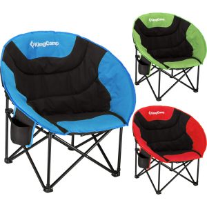 KINGCAMP MoonChair L Camping Klapp Stuhl Falt Sessel Garten Angel Outdoor 120 kg Farbe: blau