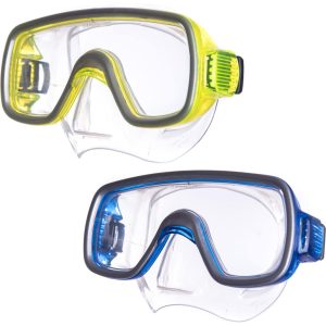 SALVAS Kinder Tauch Maske Geo Schnorchel Taucher Schwimm Brille Mit Nase Silikon Farbe: blau