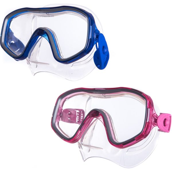 SALVAS Kinder Tauch Maske Smile Schnorchel Taucher Anti Schwimm Brille Silikon Farbe: blau