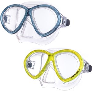 SALVAS Tauch Maske Formula Schnorchel Schwimm Brille Beschlag Silikon Erwachsene Farbe: gelb