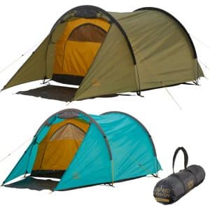 GRAND CANYON Tunelzelt Robson 2 Personen Zelt Familien Camping Leicht Vorraum Farbe: Blue Grass
