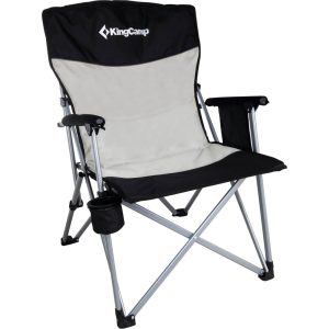 KINGCAMP Camping Falt Stuhl XL Klapp Sessel Garten Outdoor Armlehne Stahl 136 kg