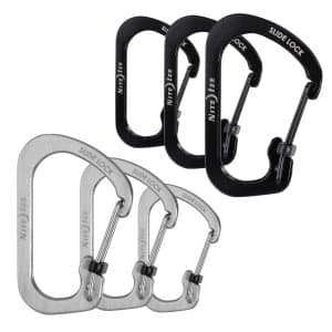 NITE IZE SlideLock Mini Karabiner Schlüsselanhänger Schnapp Haken Edelstahl Variante: Gr. 2 – Silber