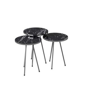 Beistelltisch 3er Set Marmoroptik Schwarz 21796177