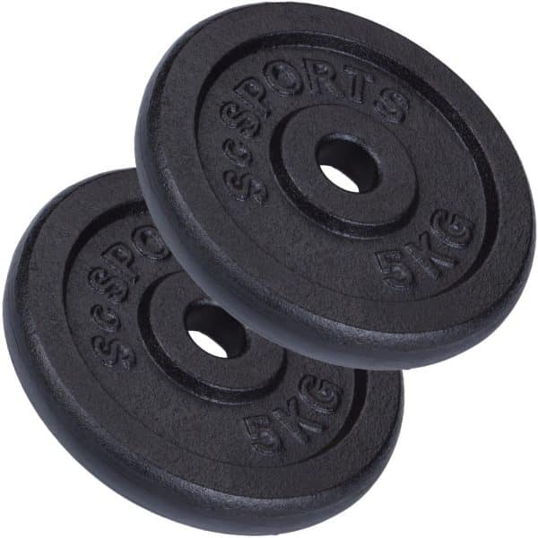 ScSPORTS Hantelscheibenset 10 kg Guss 2 x 5 kg