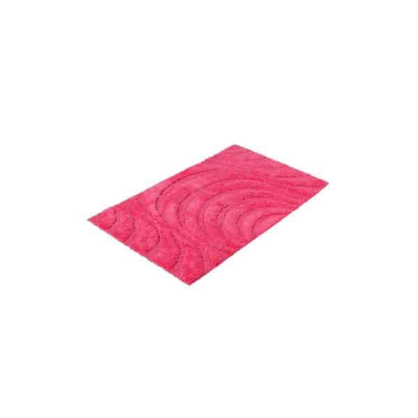 PANA® Badematte mit Wellenmuster • Duschvorleger • 100% Baumwolle Badteppich • Ökotex zertifiziert • waschbar • saugstark • Größe: 60x100cm • 6 verschiedene Farben... Fuchsia