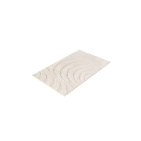 PANA® Badematte mit Wellenmuster • Duschvorleger • 100% Baumwolle Badteppich • Ökotex zertifiziert • waschbar • saugstark • Größe: 60x100cm • 6 verschiedene Farben... Creme