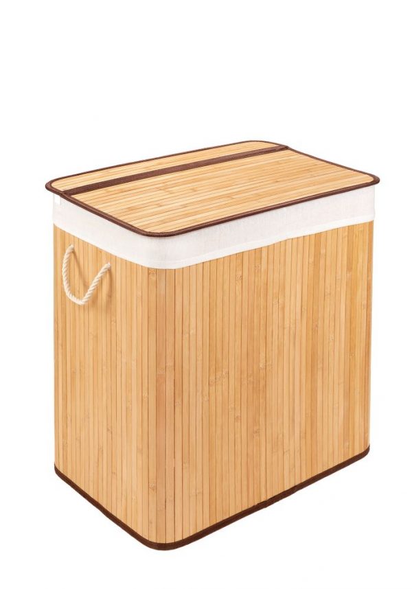 PANA®ECO Bambus Wäschekorb mit Deckel • Wäschebox Holz mit herausnehmbaren Wäschesack • Faltbarer Wäschesammler waschbar • Badezimmer Wäschetruhe • 100% Bambus • versch. Farben und Größen... Natur