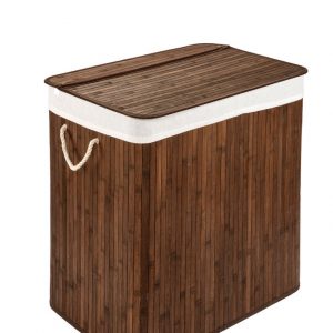PANA®ECO Bambus Wäschekorb mit Deckel • Wäschebox Holz mit herausnehmbaren Wäschesack • Faltbarer Wäschesammler waschbar • Badezimmer Wäschetruhe • 100% Bambus • versch. Farben und Größen... Braun