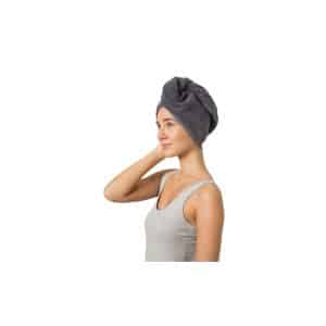 PANA® Haarturban aus 100% Baumwolle I mit Knopfverschluss I Handtuch Turban I Haar-Handtuch I ca. 70x26cm I in versch. Farben... Grau