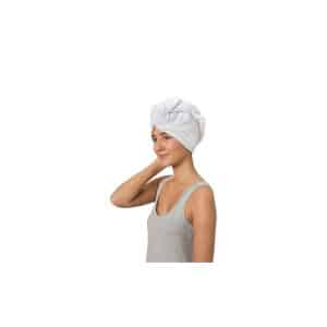 PANA® Haarturban aus 100% Baumwolle I mit Knopfverschluss I Handtuch Turban I Haar-Handtuch I ca. 70x26cm I in versch. Farben... Weiss