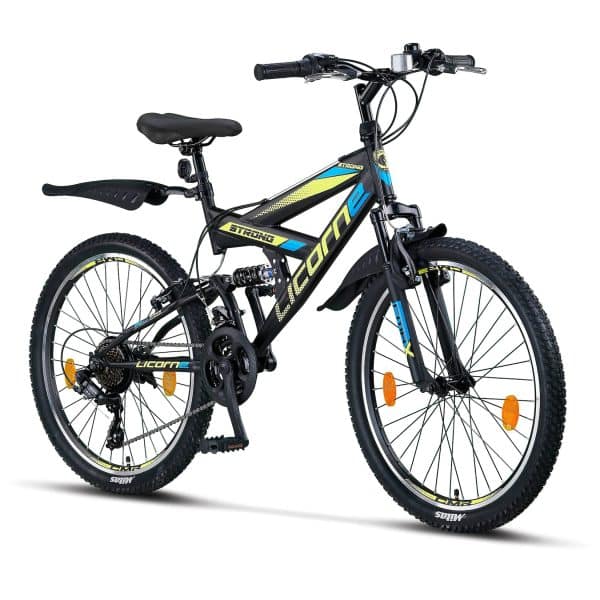 Licorne Bike Strong V Premium Mountainbike in 24 und 26 Zoll - Fahrrad für Jungen