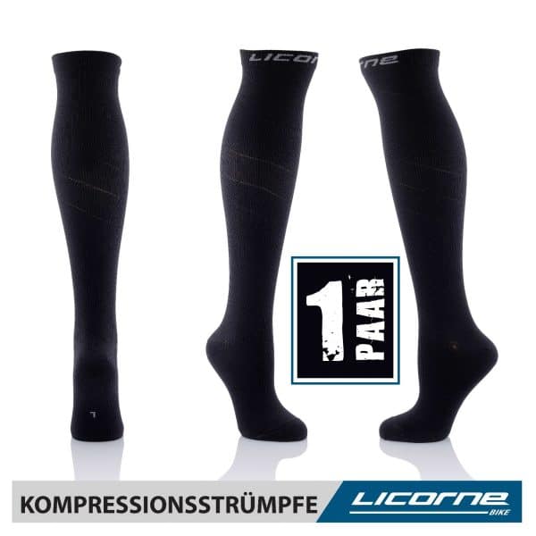 Licorne Kompressions-Thrombose-Stütz-Strümpfe Damen und Herren Compression Socks für Sport Flug Laufen Reisen... 43-46