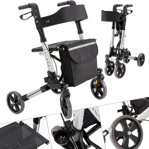 KESSER Rollator Gehwagen Gehhilfe klappbar Alu-Rollator Leicht Laufhilfe... Rollator Black