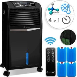 KESSER® 4in1 Mobile Klimaanlage   Fernbedienung   Klimagerät   Ventilator Klimaanlage   8 L Tank   Timer    3 Stufen   Ionisator Luftbefeuchter   Luftkühler  ... Schwarz