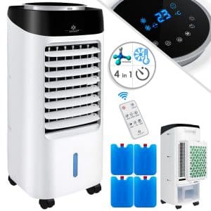 KESSER® 4in1 Mobile Klimaanlage   Fernbedienung   Klimagerät   Ventilator Klimaanlage   7 L Tank   Timer   3 Stufen   Ionisator Luftbefeuchter   Luftkühler  ... Schwarz / Weiß