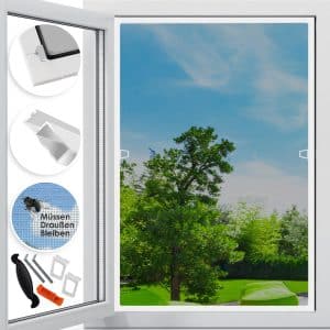 KESSER® Fliegenschutzgitter für Fenster mit Aluminium Rahmen Fliegengitter Fliegenschutz Insektenschutz