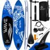 KESSER® Aufblasbares SUP Board Set Stand Up Paddle Board Premium Surfboard Wassersport   6 Zoll Dick    Komplettes Zubehör   130kg... (AQUA) Blau 320CM