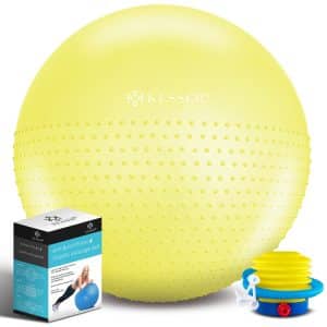 KESSER® Gymnastikball mit Luftpumpe Pumpe Massagenoppen  - Dicker Yogaball BPA-Frei   Sitzball Büro Anti-Burst als Fitness Yoga Core Büro-Stuhl als Fitness Kleingeräte