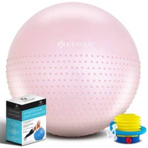 KESSER® Gymnastikball mit Luftpumpe Pumpe Massagenoppen  - Dicker Yogaball BPA-Frei   Sitzball Büro Anti-Burst als Fitness Yoga Core Büro-Stuhl als Fitness Kleingeräte