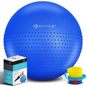 KESSER® Gymnastikball mit Luftpumpe Pumpe Massagenoppen  - Dicker Yogaball BPA-Frei   Sitzball Büro Anti-Burst als Fitness Yoga Core Büro-Stuhl als Fitness Kleingeräte