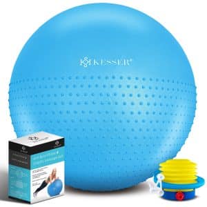 KESSER® Gymnastikball mit Luftpumpe Pumpe Massagenoppen  - Dicker Yogaball BPA-Frei   Sitzball Büro Anti-Burst als Fitness Yoga Core Büro-Stuhl als Fitness Kleingeräte