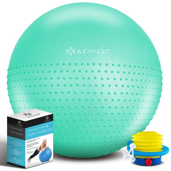 KESSER® Gymnastikball mit Luftpumpe Pumpe Massagenoppen  - Dicker Yogaball BPA-Frei   Sitzball Büro Anti-Burst als Fitness Yoga Core Büro-Stuhl als Fitness Kleingeräte