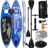 KESSER® SUP Board Aufblasbar Set mit Sichtfenster Stand Up Paddle Board Premium Surfboard Wassersport   6 Zoll Dick    Komplettes Zubehör   130kg... (AQUA) Blau 366CM