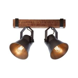 BRILLIANT Lampe Plow Spotbalken 2flg schwarz stahl   2x A60