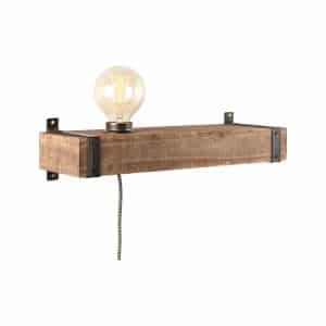 BRILLIANT Lampe Woodhill Wandleuchte mit Zuleitung und Schalter antik/schwarz   1x A60