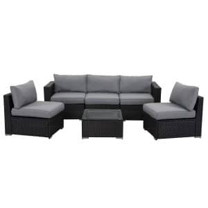 5-Sitzer Lounge Set Polyrattan