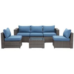 5-Sitzer Lounge-Set Polyrattan Sitzgruppe